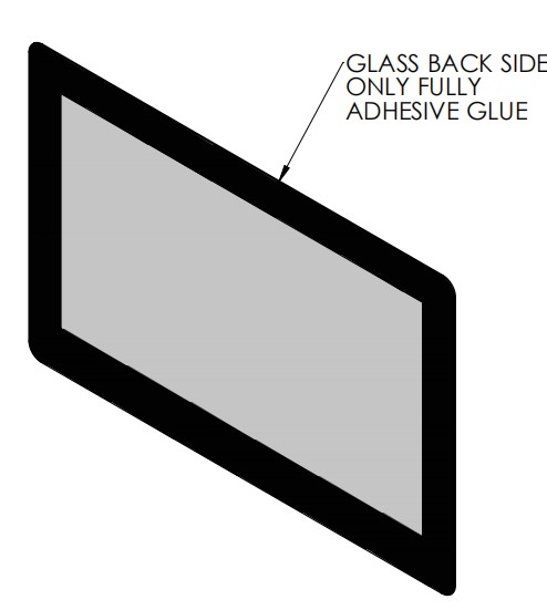 Back printing black chemical tempered glass cover for small household appliance devices