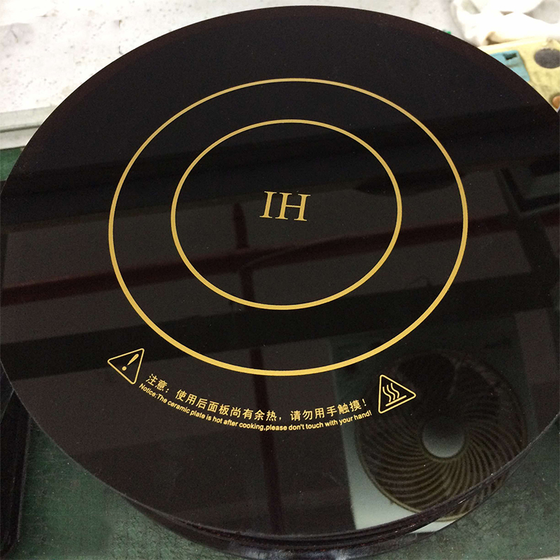 4mm Silkscreen Printed Black Ceramic Glass For Cooker Induction 